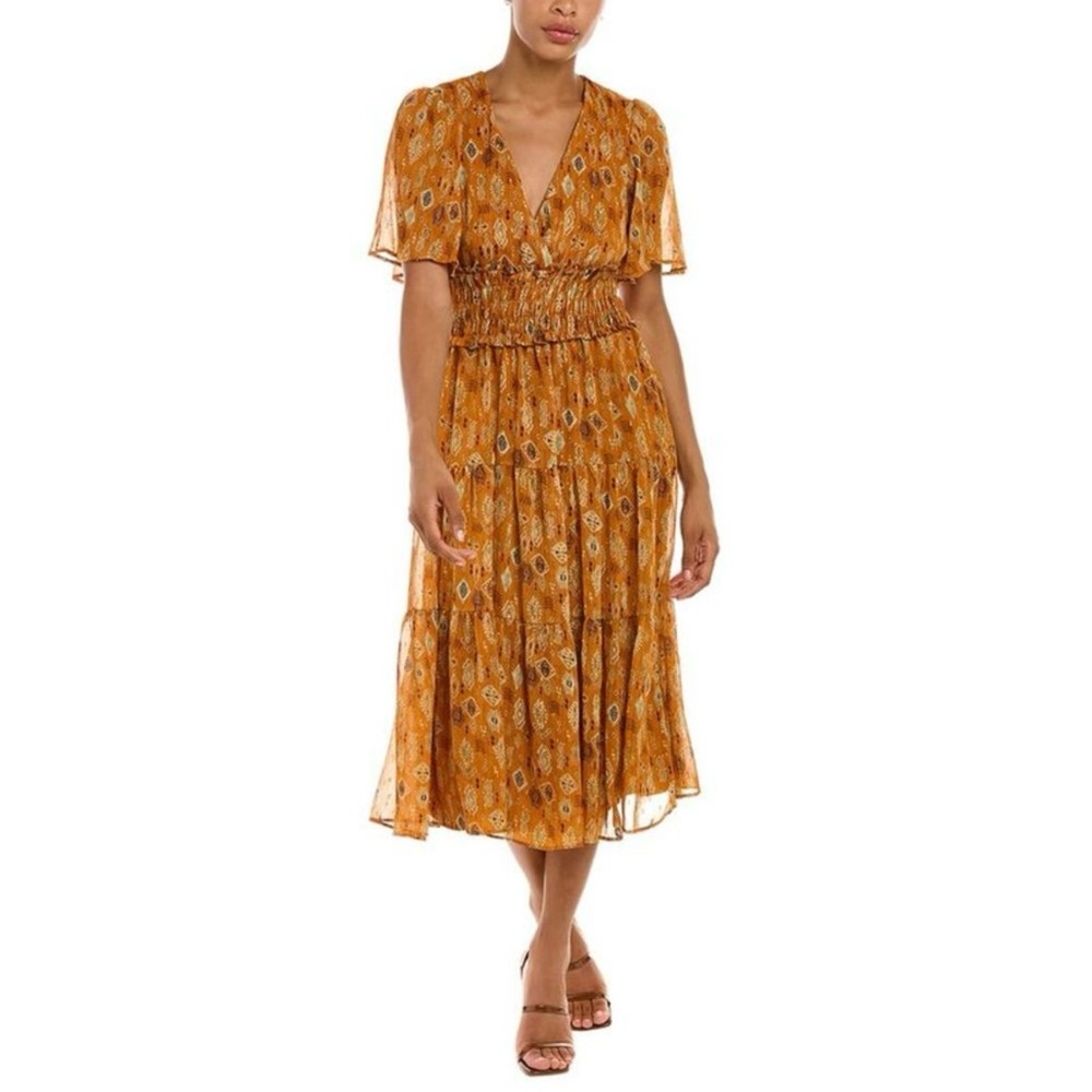 Boho Tiered Midi Dress by Taylor - Size XS